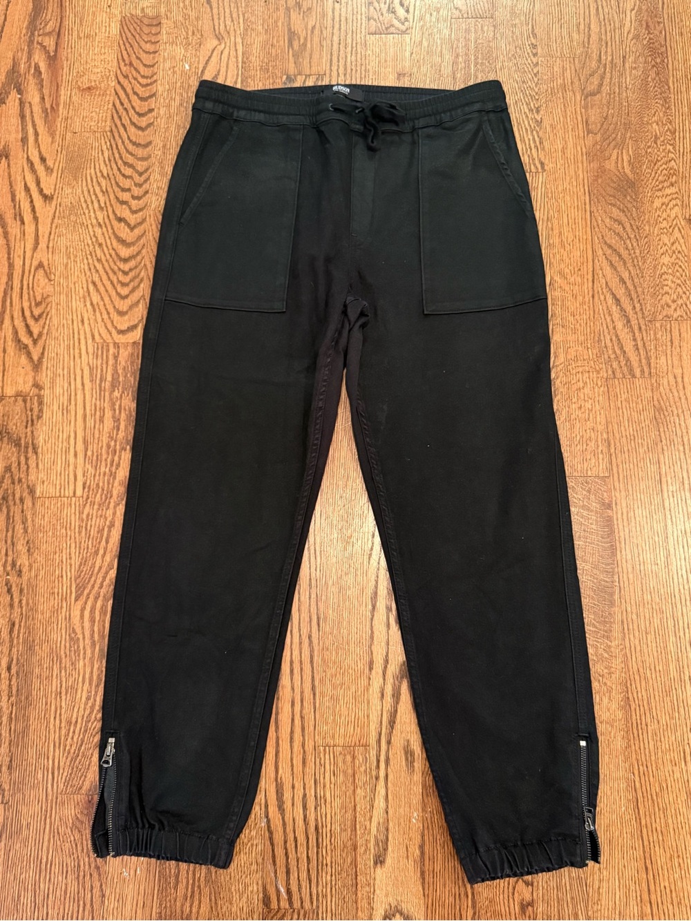 Hudson Jeans Black Coated Joggers